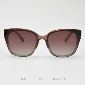 Stylish large frame sunglasses with gradient lenses for women fashion wear and UV protection.