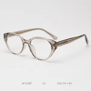 Clear grey cat eye glasses frame, vintage optical frame for women, trendy daily wear.