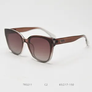 Oversized TR90 sunglasses for women with gradient lenses and stylish thick frames for travel.