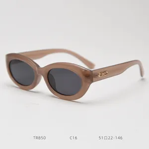 Retro vintage oval sunglasses for women and men, stylish TR90 frame with polarized lenses.