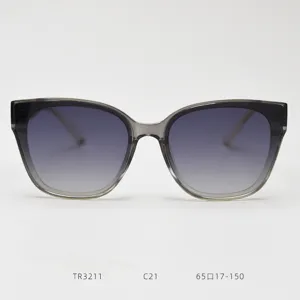 Large frame sunglasses detail shot showing gradient lenses and TR90 frame structure clearly.