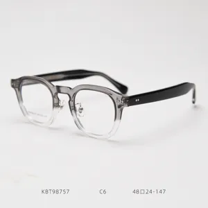 Retro gradient clear frame glasses vintage acetate optical eyewear frame for daily wear