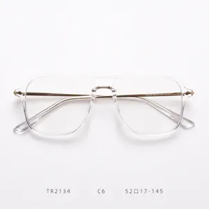 TR2134 monture de lunettes transparente double pont style aviateur rétro pour hommes femmes