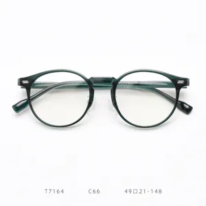 Vintage round TR90 eyeglasses frame for women, clear optical glasses with lightweight design.