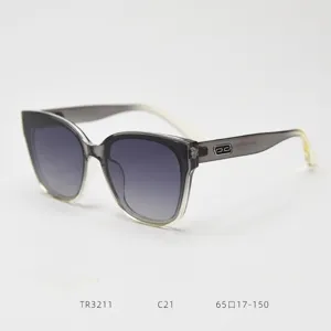 Detailed view of fashion large-frame sunglasses with gradient lenses and stylish temples.