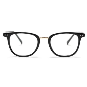 Monture de Lunettes Optiques Ronde Vintage Rétro TR Métal Verres Clairs Lunettes Pour Hommes Femmes Mode Monture
