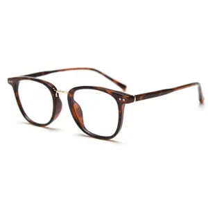 Monture de lunettes ecaille retro pour hommes et femmes, lunettes de vue transparentes.