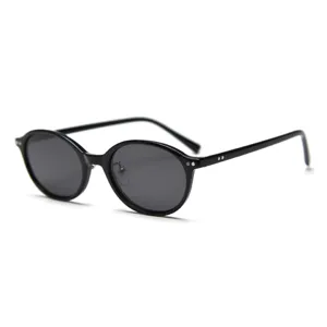 Korean style small oval TR90 polarized sunglasses for men and women retro vintage sun glasses