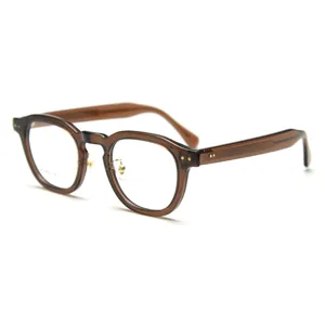 Vintage thick acetate optical glasses frame for men and women, retro clear prescription lens.