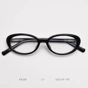 Classic black oval optical glasses frame retro vintage clear lens eyewear for daily wear