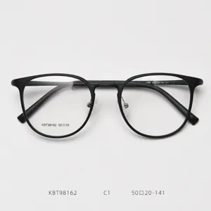 Korean retro round optical glasses frame for men and women stylish black myopia eyeglasses detail view
