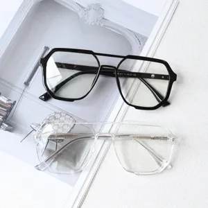 Montures de lunettes optiques rétro TR90 à double pont pour hommes et femmes, style vintage.