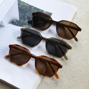 Lunettes de soleil polarisées polyédriques vintage style coréen homme et femme chic.