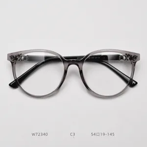 Big round frame eyeglasses frame with vintage style and cross decoration for men and women.