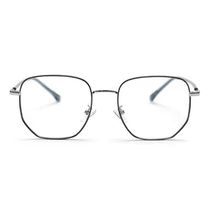 Stile Giapponese Montatura per Occhiali Ottici in Metallo Poligono Grande Montatura Occhiali Lenti Chiare Per Donne e Uomini Moda