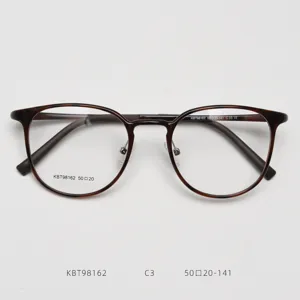 Retro round tortoiseshell optical glasses frame for men and women, stylish myopia frame.