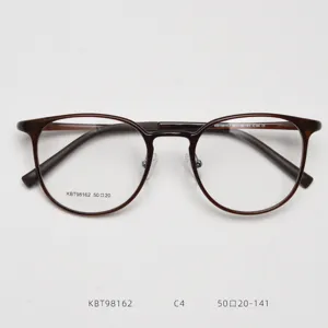 Korean style retro round optical glasses frame trendy brown prescription eyewear for men and women