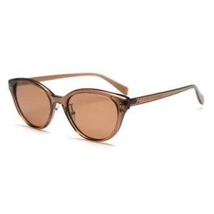 TR90 cat-eye polarized sunglasses for women and men, retro brown fashion sun eyewear main view.