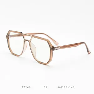 Monture De Lunettes Optique Double Pont TR90 Vintage Unisexe Retro Transparent Verres