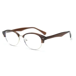 Montatura per occhiali vintage browline uomo e donna, elegante occhiale retrò mezza montatura.