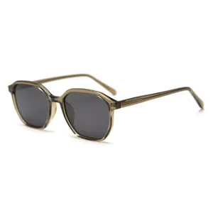 Lunettes de soleil polarisees retro hexagonales pour homme et femme, monture TR90 minimaliste.