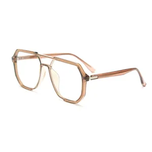 Monture de lunettes optique rétro TR90 à double pont, lunettes transparentes polyvalentes style.