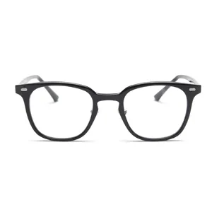 Black TR90 optical eyeglass frame for women and men, classic vintage clear lens glasses.