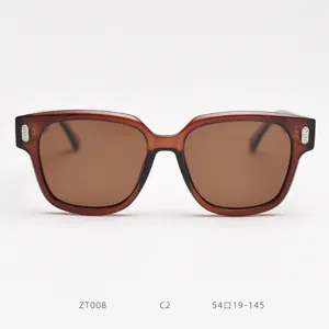 Trendy oversized square polarized sunglasses for women and men, retro acetate thick frame chic.