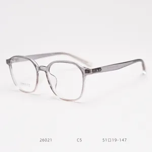 Detailed close-up view of a lightweight TR90 gradient grey optical eyeglasses frame.