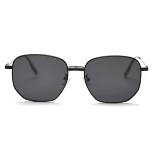 Trendy metal polygon polarized sunglasses for men and women, vintage street style eyewear.