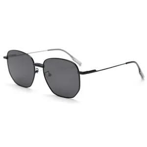Trendy metal polygonal sunglasses for men and women, vintage polarized street eyewear.