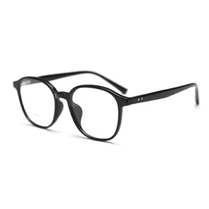 Classic TR90 round black eyeglasses frame for men and women, stylish optical clear glasses.