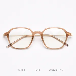 T7152 TR90 optical glasses frame, tea brown thin rim trendy style for daily wear and clear vision.