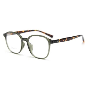 Fashion TR90 clear glasses frame for men and women, stylish round optical eyewear design.