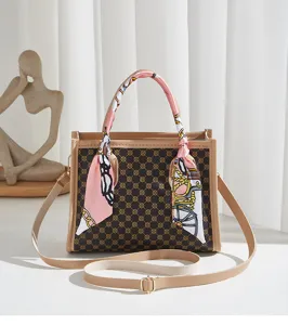 Borsa a mano vintage con monogramma e foulard stampato chic da donna borsa tracolla