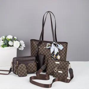 Six-piece women handbag set large capacity tote bag crossbody bag purse detail view