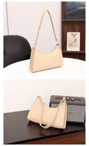Minimalistische PU Leder Schultertasche für Damen, elegante bequeme Alltagstasche.