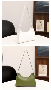 Minimalistische PU Leder Achseltasche Schultertasche für Damen, elegante Alltagstasche.