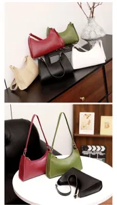 Elegante Damen Achseltasche in Bonbonfarben PU Leder Hobo Handtasche minimalistisches Design
