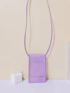 Paarse krokodil patroon mini crossbody telefoon tas voor vrouwen, stijlvolle lederen tas.