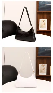 Klassische Kroko-Muster Schultertasche stilvolle Baguette Tasche für Damen Alltag verwenden
