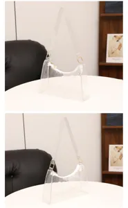 Transparente PVC Umhängetasche für Damen Mode klare Baguette Tasche Handtasche Alltag.