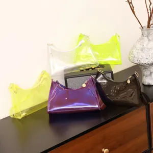 Damen Mode Glänzende Spiegel Achseltasche Minimalistische PU Leder Baguette Tasche Tragbare Umhängetasche Für Den Täglichen Urbanen Street Style