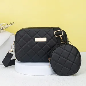 Women Quilted PU Crossbody Bag Trendy Chain Camera Bag Luxury Argyle Shoulder Bag Fashion Multi-Functional Purse With Coin Pocket