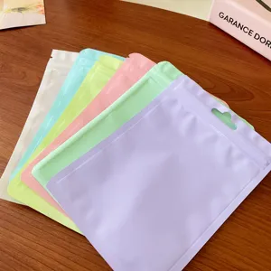 Bustine con zip colorate macaron, sacchetti di stoccaggio trasparenti ispessiti per gioielli.