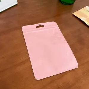 Sacchetto in plastica richiudibile rosa macaron ispessito per gioielli e piccoli accessori.