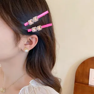 Roze strass haarspeld schattige eendensnavel haarklem mode haaraccessoires detail