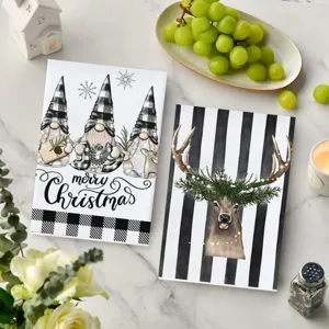 Weihnachten Kuechenhandtuecher Buerffelkarree Hirsch Zwerg Design saugstarke Tuecher