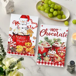 Kerstfeest peperkoekman bedrukte microvezel handdoek decoratieve zachte handdoeken