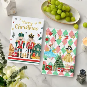 Canovaccio da cucina in microfibra con stampa schiaccianoci e ballerina di Natale.